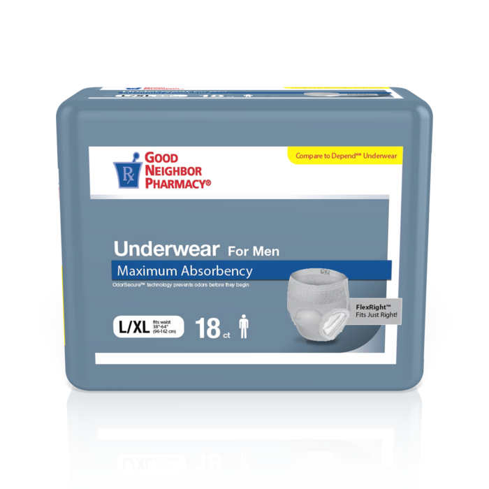 Good Neighbor Pharmacy Underwear For Men Maximum Absorbency L/XL 18ct