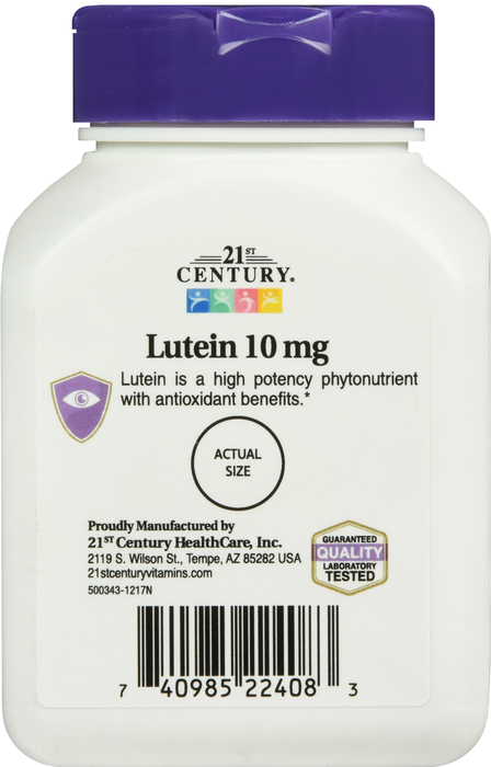 21st Century Lutein 10mg Tablets 60ct