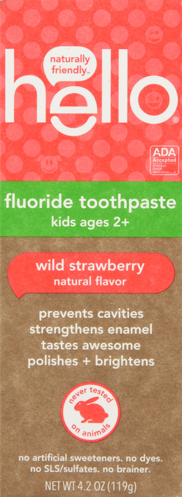 Hello Kids Natural Wild Strawberry Fluoride Toothpaste 4.2oz