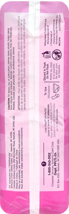 Poise Long Length Light Absorbency Female Incontinent Pad 24ct