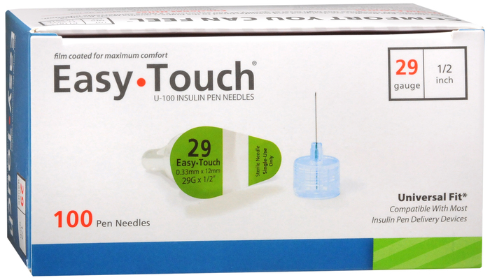 Easy Touch Pen Needles 29Gx1/2" 100ct