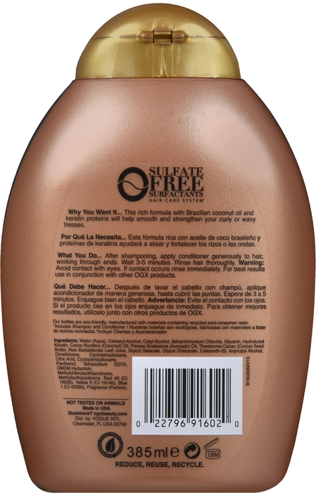 OGX EVER STRAIGHT BRAZ KERATIN COND 13OZ