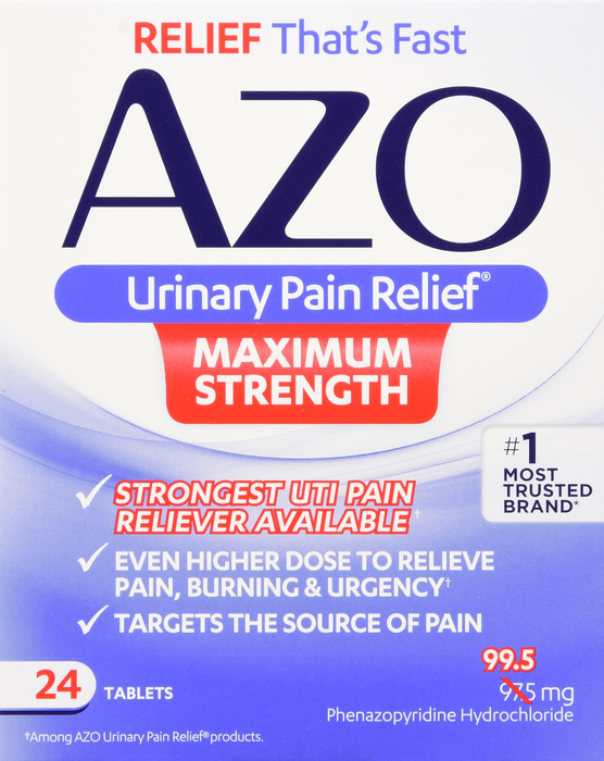 AZO Maximum Strength Urinary Pain Relief Tablets 24ct