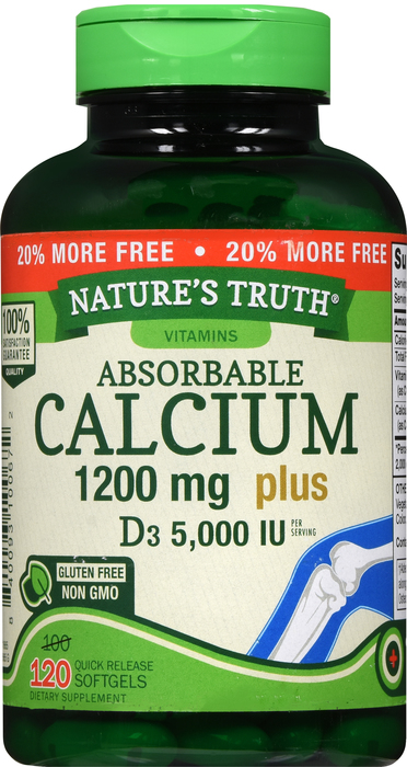 CALCIUM 1200MG+5000IU SGC 100+20 NAT TRU