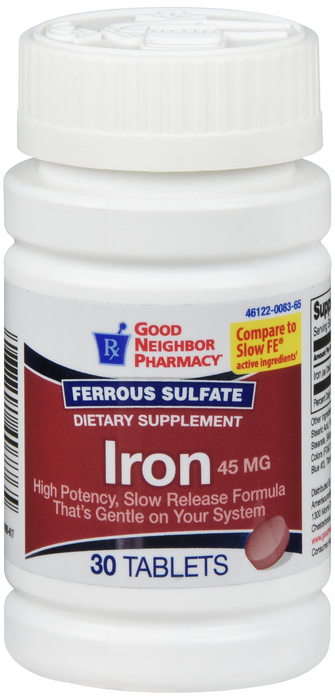 Good Neighbor Pharmacy Iron 45mg Slow Release Tablets 30ct