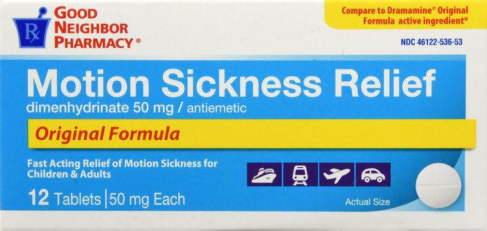 Good Neighbor Pharmacy Motion Sickness Relief Tablets 50mg 12ct