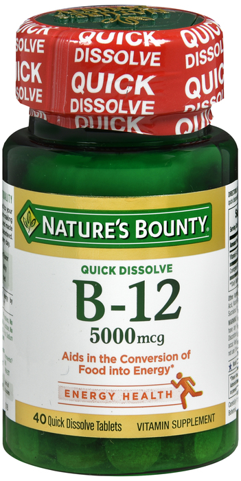 Nature's Bounty Vitamin B12 5000mcg Quick Dissolve Tablets 40ct