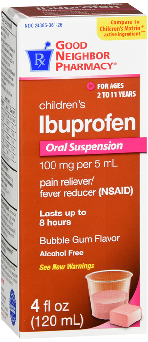 Good Neighbor Pharmacy Ibuprofen Children's Oral Suspension Bubble Gum Flavor 4oz