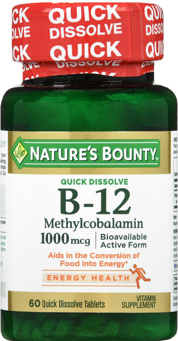 Nature's Bounty Vitamin B12 1000mcg Cherry Lozenges 60ct