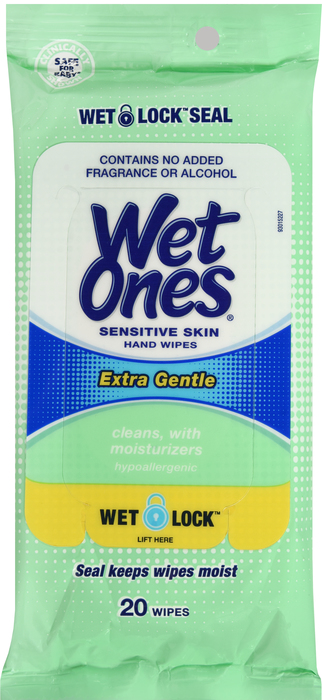 WET ONES SENSITIVE WIPE 20CT