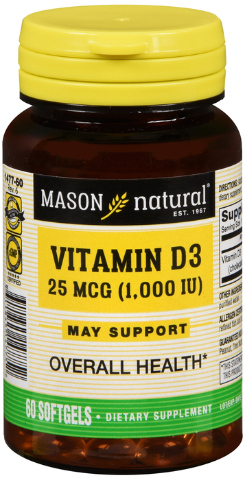 MASON VITAMIN D-3 1000I SGC 60CT