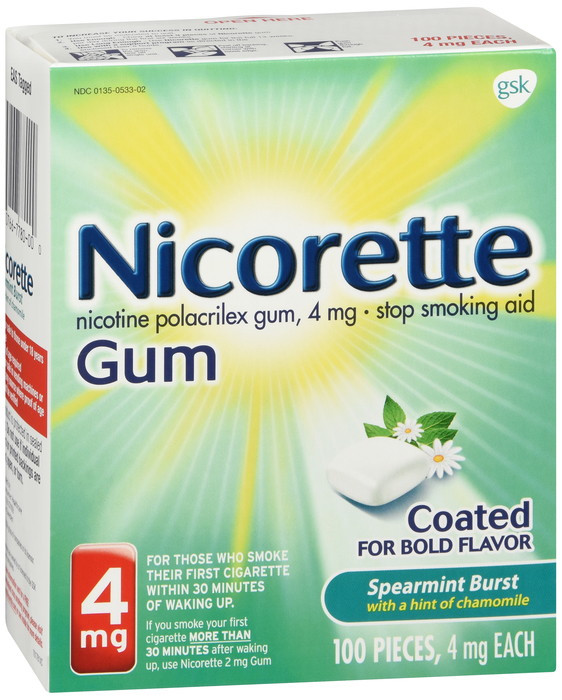 NICORETTE GUM 4MG SPEARMINT 100CT