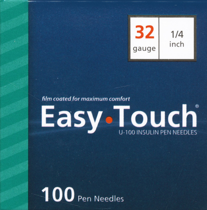 Easy Touch Pen Needles 31Gx1/4in 100ct