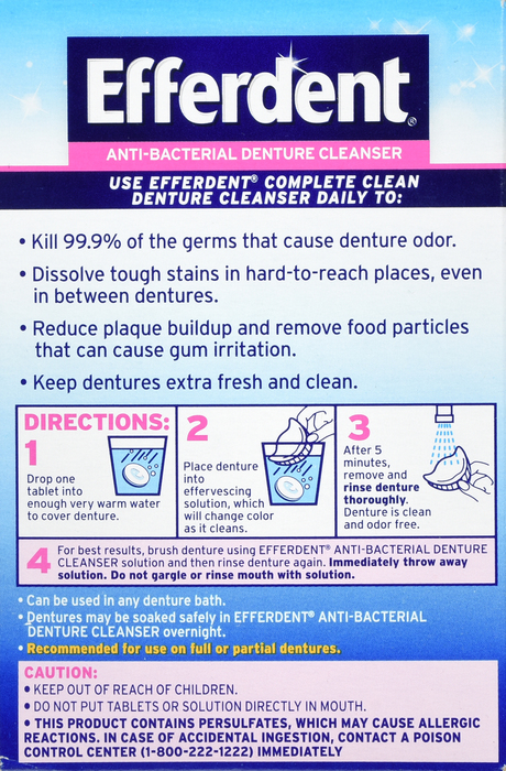 Efferdent Denture Cleanser Original 102ct