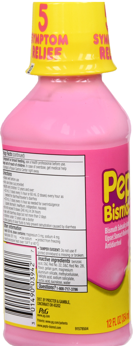 Pepto Bismol 5 Symptom Relief Original Liquid 12oz