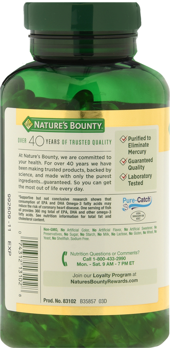 FISH OIL 1200MG SGC 200CT NAT BOUNTY