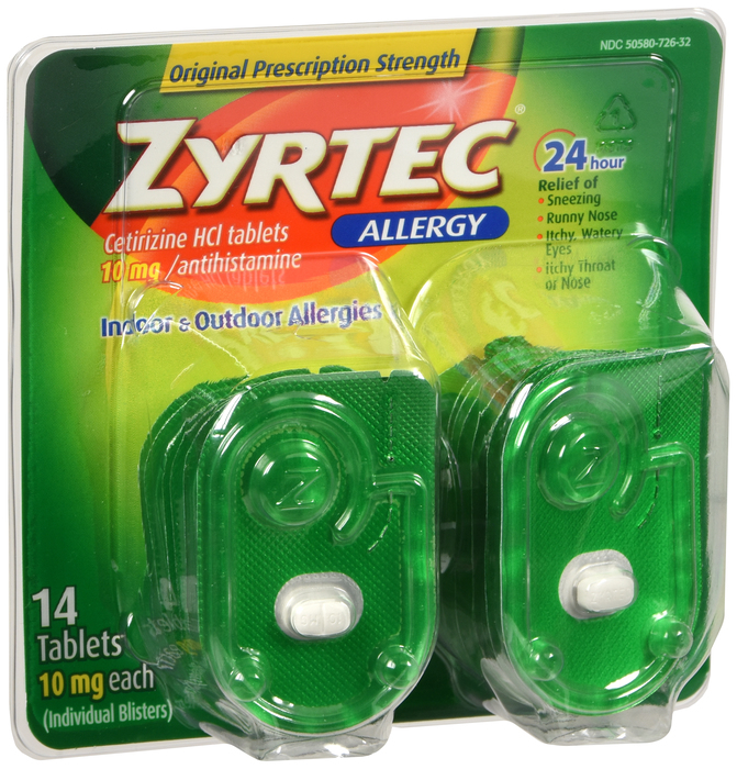 Zyrtec 24 Hour Allergy Relief w/ 10mg Cetirizine HCL Tablets 14ct