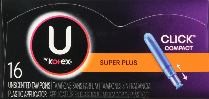 U by Kotex Click Compact Super Plush Absorbency Unscented Tampons 16ct