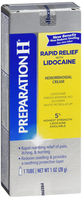 Preparation Rapid Relief w/Lidocaine Hemorrhoidal Cream 1oz