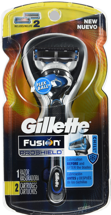 Gillette Fusion5 ProShield Chill Razor Handle + 2 Razor Blade Refills 1ct