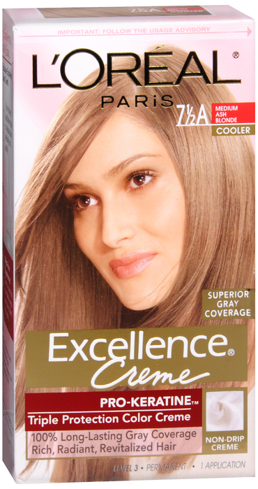 L'Oreal Paris Excellence Creme Medium Ash Blonde Permanent Hair Color 1ct