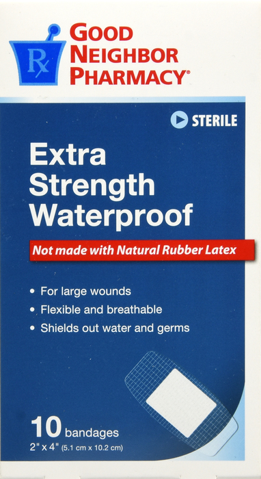 Good Neighbor Pharmacy Bandages Extra Strength Waterproof 2x4 10ct