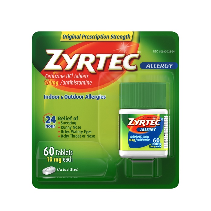 Zyrtec 24 Hour Allergy Relief Tablets 60ct