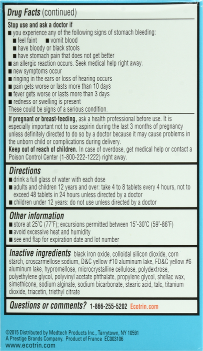 ECOTRIN 81MG TABLET 365CT