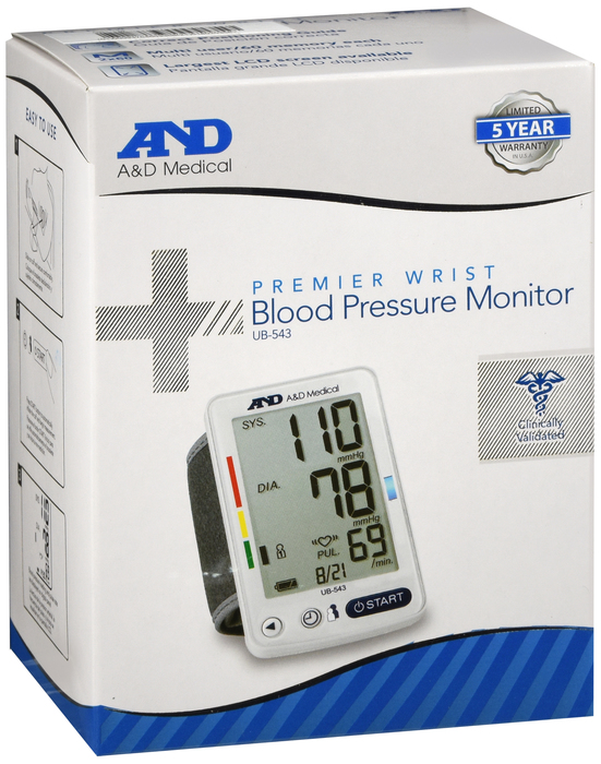 A&D Blood Pressure Wrist Monitor UB-543