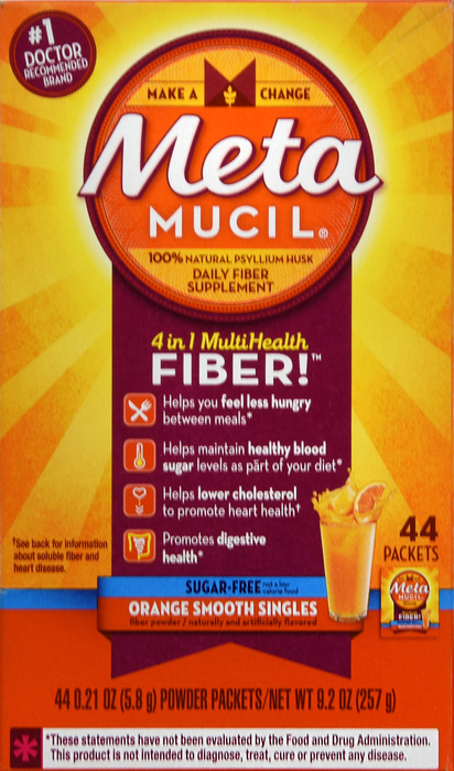 Metamucil 4-in-1 Fiber Sugar-Free Orange Packets 44ct