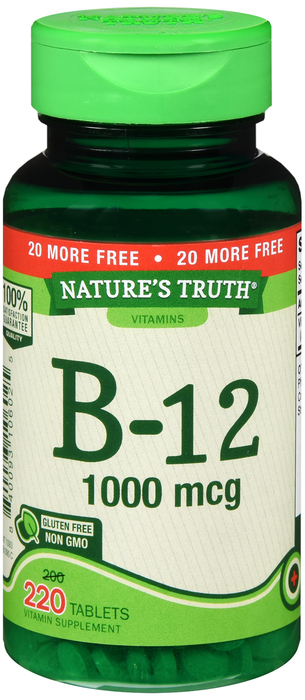 VIT B-12 1000MCG TAB 200+20CT NAT TRUTH