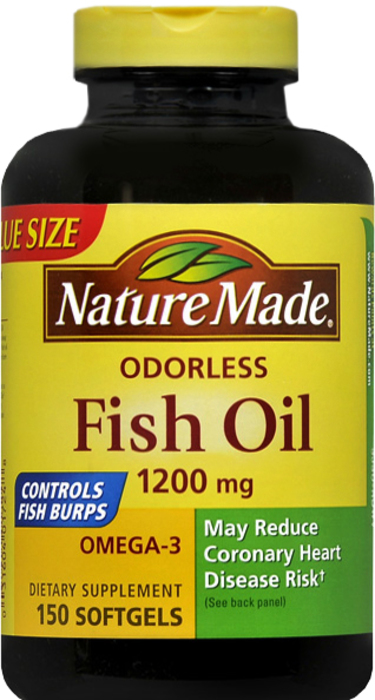 Nature Made Fish Oil 1200mg Burpless Gelcaps 200ct