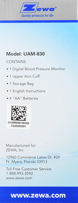 Zewa Automatic Blood Pressure Monitor Digital Deluxe