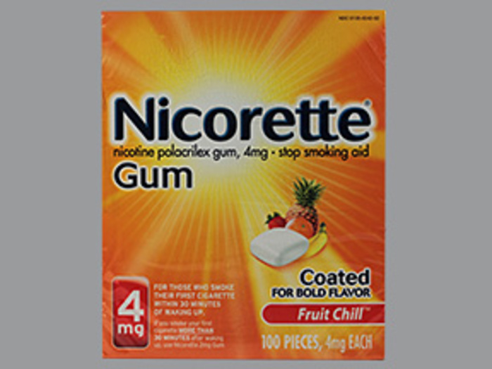 Nicorette Stop Smoking Aid 4mg Fruit Chill Coated Gum 100ct