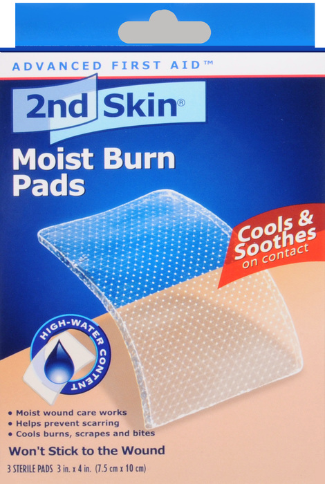 2ND SKIN MOIST BURN PADS LARGE 3" X 4" 3CT