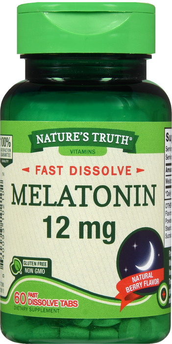 MELATONIN 12MG FD TAB 60CT NAT TRUTH