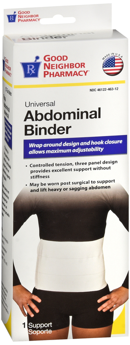 Good Neighbor Pharmacy Universal Abdominal Binder White 1ct