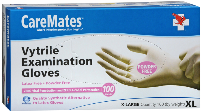 Gloves CareMates Vytrile Powder-Free XL 100ct