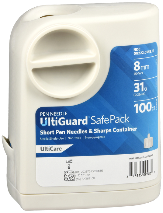 UltiGuard SafePack Pen Needles 31Gx8mm 100ct