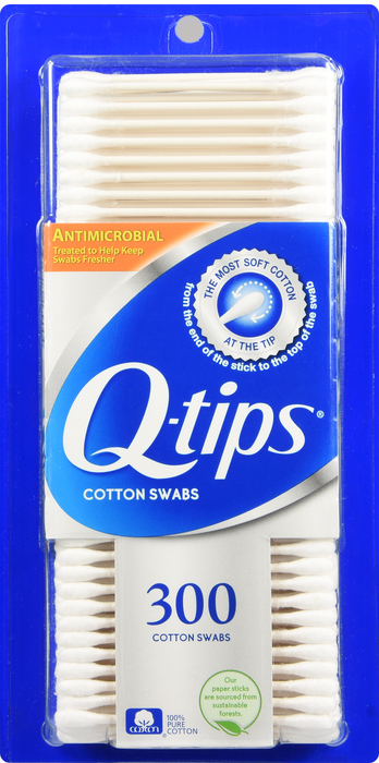 Q-TIPS ANTIMICROBIAL SWAB 300CT