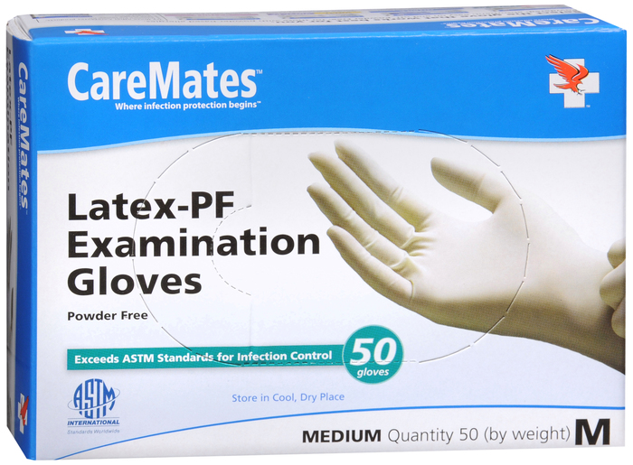 Gloves CareMates Latex Powder-Free M 50ct