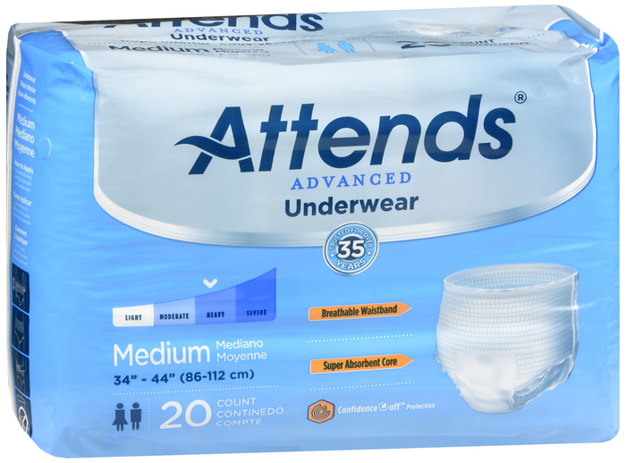 ATTENDS PROTECTIVE UNDERWEAR SUPER PLUS ABSORBENCY MEDIUM 4X20CT