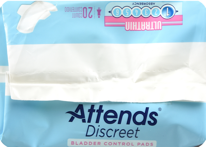 ATTENDS DISCREET PADS ULTRATHIN 10X20 CT