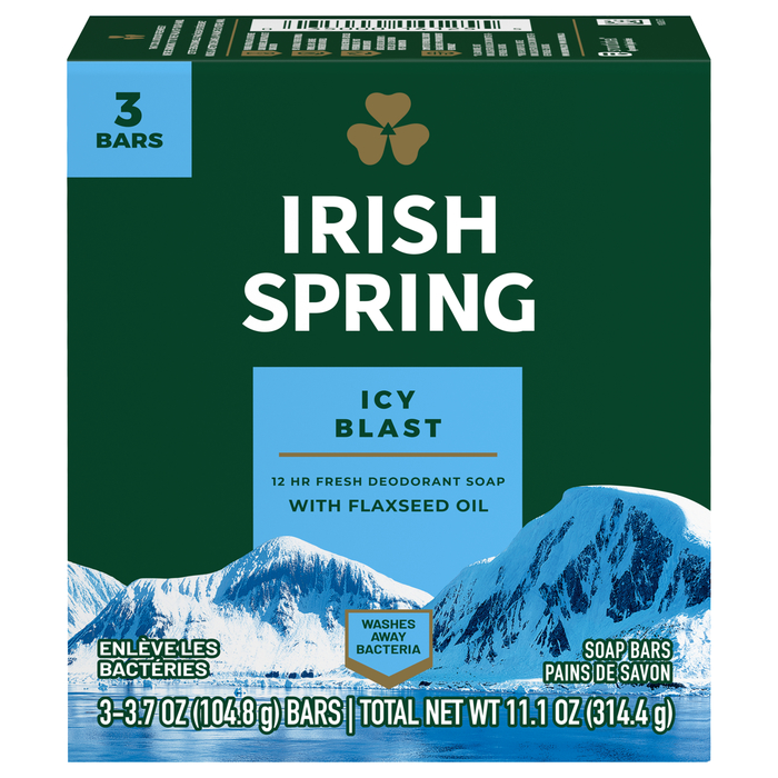 IRISH SPRING BATH BAR ICY BLAST 3X3.7OZ