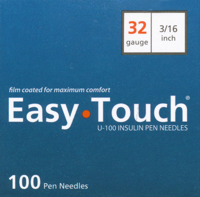 Easy Touch Pen Needles 32Gx3/16" 100ct