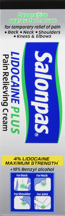 Salonpas Lidocaine Plus Pain Relieving Cream 3oz