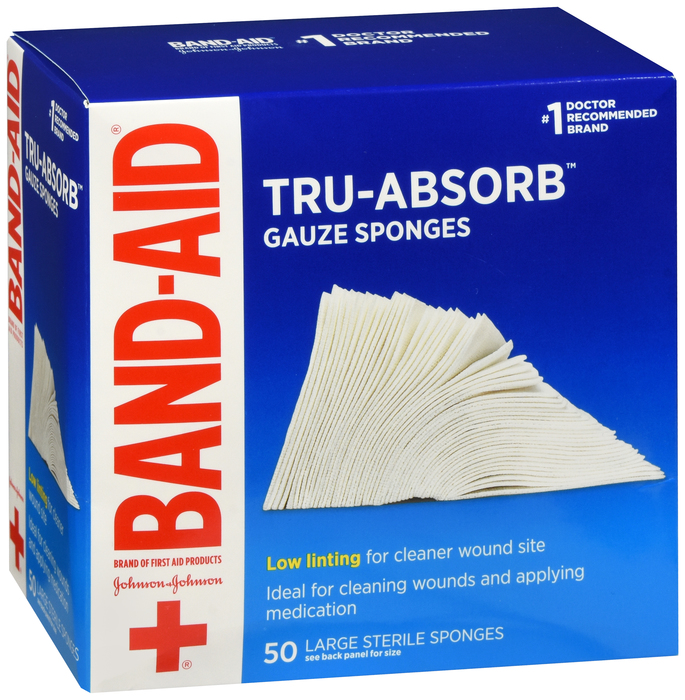 BAND-AID Large Mirasorb Gauze Sponges 50ct