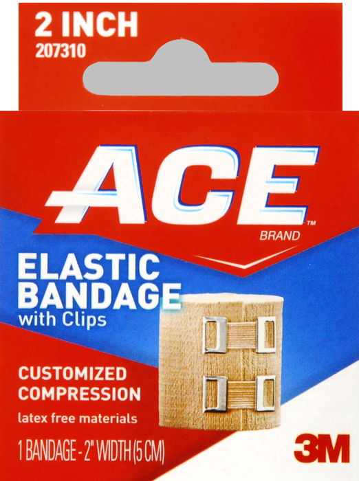 ACE 2 Inch Elastic Bandage with Clips1ct