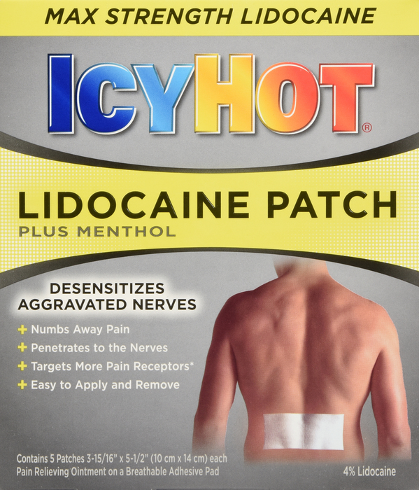 Icy Hot Lidocaine Patch Plus Menthols 5ct