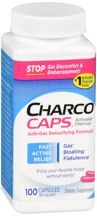 CHARCOCAPS ANTI GAS CAPSULE 100CT